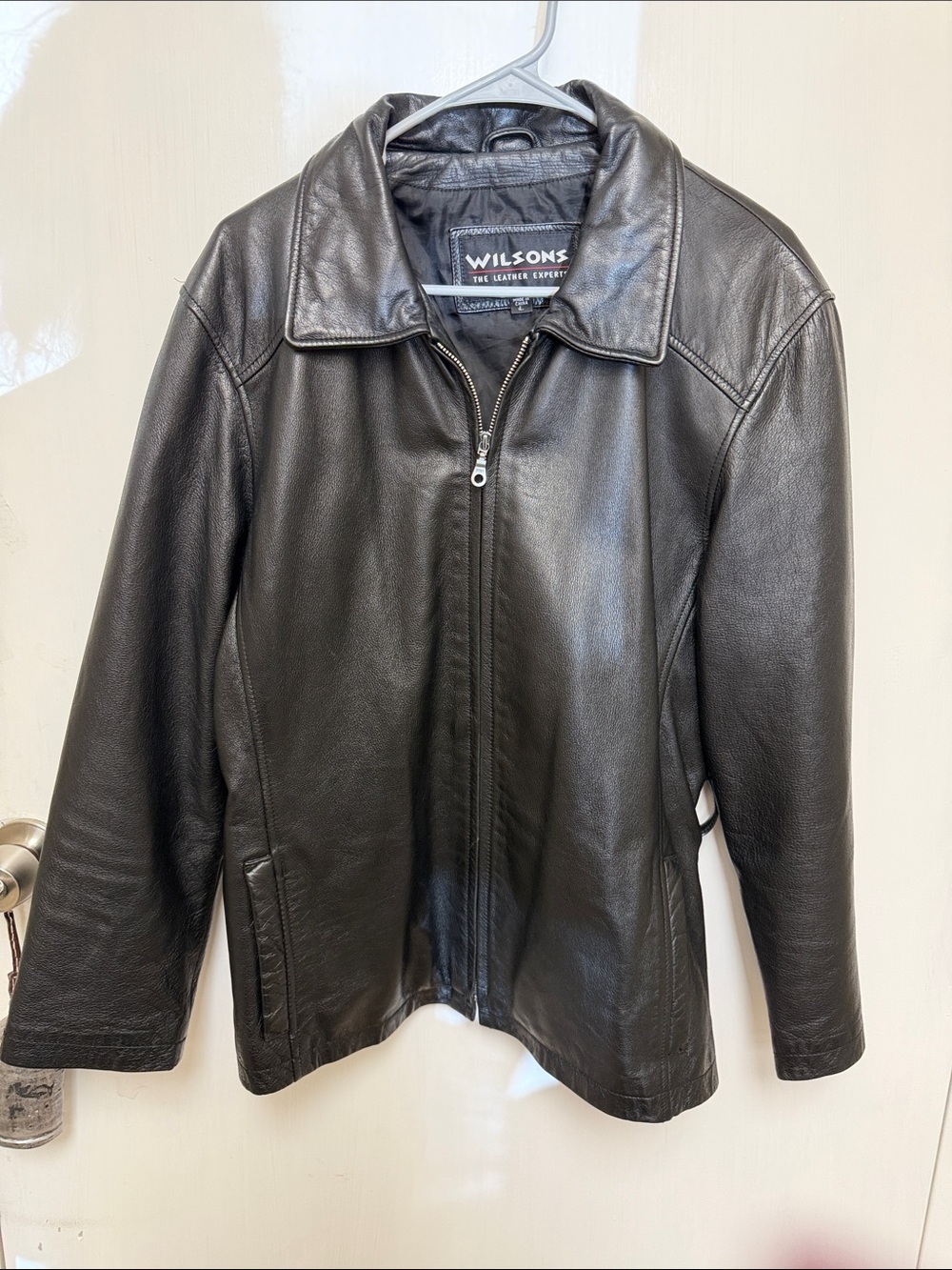 Wilson Black Leather Womans Zip-Up Bomber Jacket